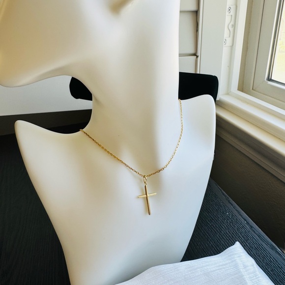 no brand Jewelry - Timeless 10k Real Solid Yellow Gold Cross Pendant